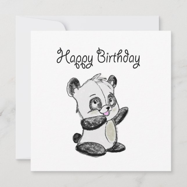 Happy Birthday panda card (Front)