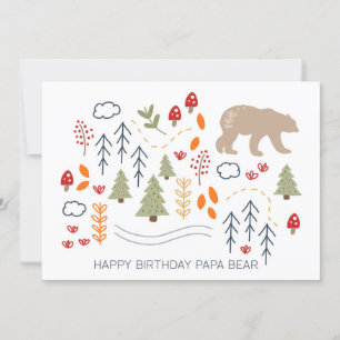 Happy Birthday Papa Bear Camping Outdoor Card