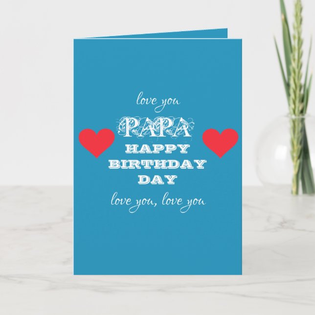 Happy Birthday Papa Chic Script Names Birthday Card (Front)