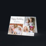 Happy Birthday PAPA Photo Collage Card<br><div class="desc">This modern birthday card for PAPA features a 4 photo collage for your favourite photos on a simple white background. The inside has been left blank for your special message This template can be personalized to suit your needs with - "Papa",  "Nonno",  "Dad",  "Daddy" etc</div>