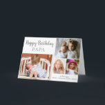 Happy Birthday PAPA Photo Collage Card<br><div class="desc">This modern birthday card for PAPA features a 4 photo collage for your favourite photos on a simple white background. The inside has been left blank for your special message This template can be personalized to suit your needs with - "Papa",  "Nonno",  "Dad",  "Daddy" etc</div>