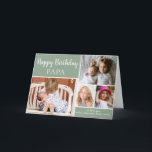 Happy Birthday PAPA Photo Collage Green Card<br><div class="desc">This modern birthday card for PAPA features a 4 photo collage for your favourite photos with a sage green background. The inside has been left blank for your special message This template can be personalized to suit your needs with - "Papa",  "Nonno",  "Dad",  "Daddy" etc</div>