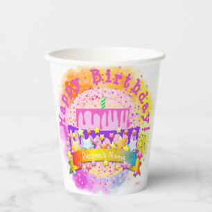 Happy Birthday Paper  Cup with Name- HAMbWG