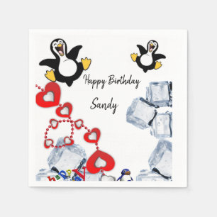 Happy Birthday Paper Napkins, Penguin Napkin