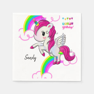 Happy Birthday Paper Napkins, Unicorn Napkin