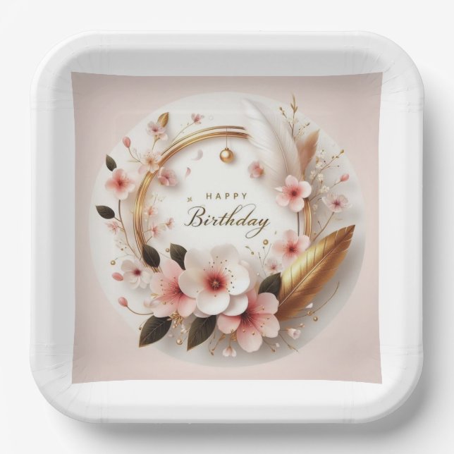 Happy Birthday  Paper Plate (Front)