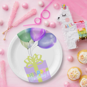 Happy birthday paper plate