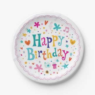 Happy Birthday  Paper Plate