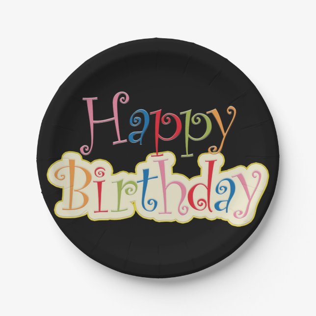 Happy Birthday Paper Plate (Front)