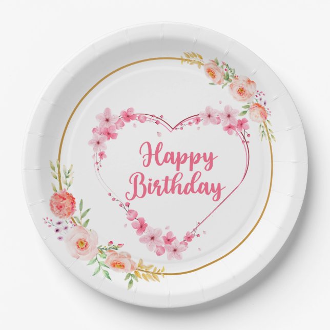 Happy birthday  paper plate (Front)