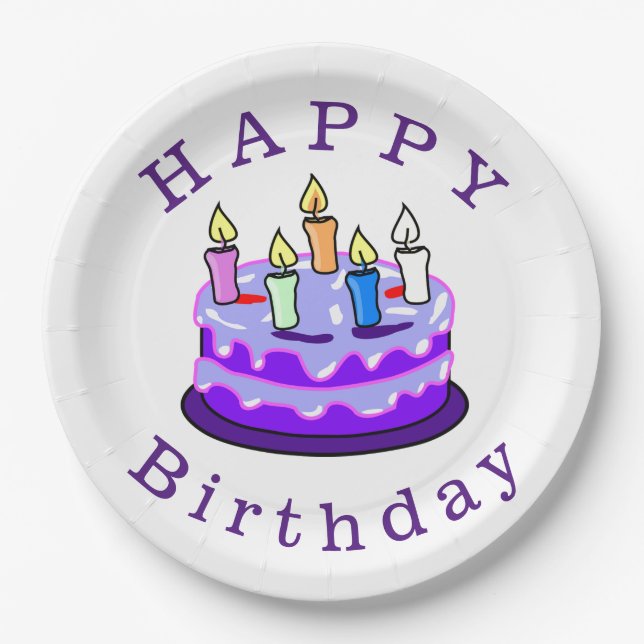 Happy Birthday Paper Plate (Front)