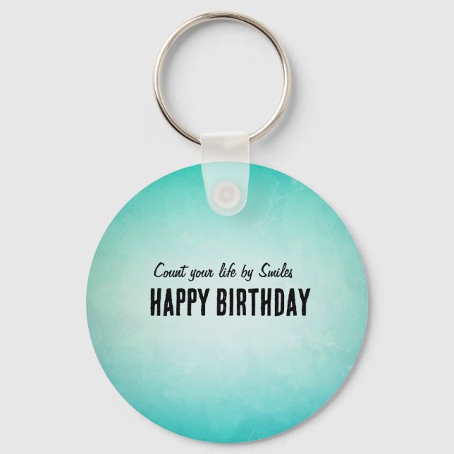 Happy Birthday Paper Plate Design  Keychain (Front)