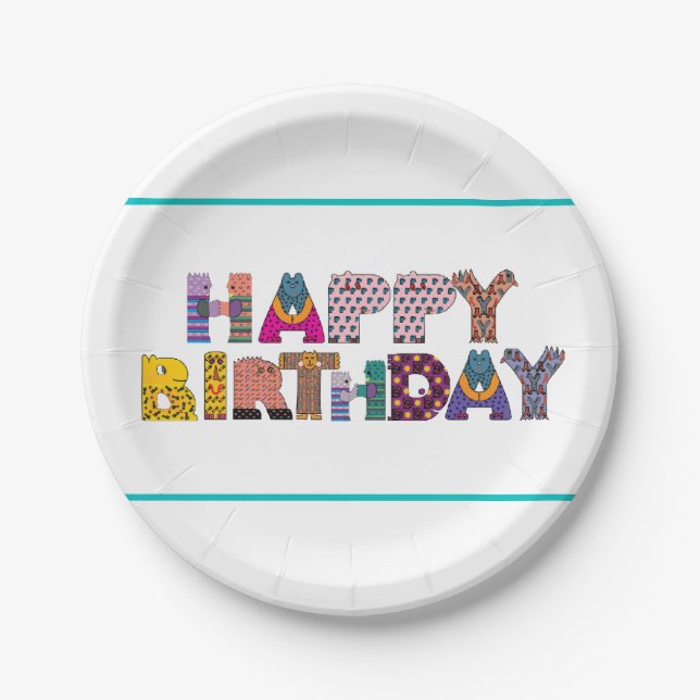 Happy Birthday Paper Plates (Front)