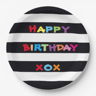 Happy Birthday Paper Plates 9 inch
