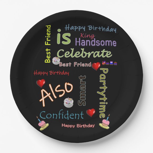 Happy Birthday Paper Plates Best Friend (Front)