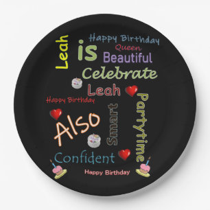 Happy Birthday Paper Plates Leah