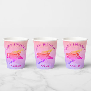 Happy Birthday parrot Paper Cups