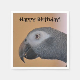Happy Birthday Parrot Paper Napkin