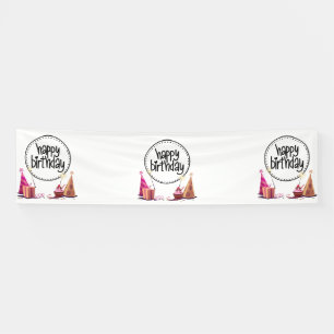 Happy Birthday Party 2.5x10 Vinyl Banner