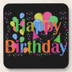 Happy Birthday Party Balloons Coaster