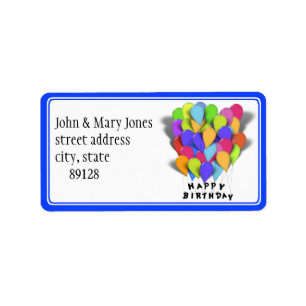 Happy Birthday - Party Balloons Label