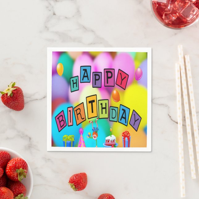 Happy Birthday Party Cocktail Napkins (Insitu)