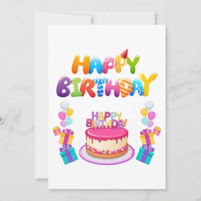 Happy Birthday Party Confetti Invitation (Front)