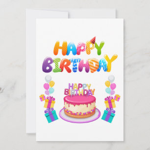 Happy Birthday Party Confetti Invitation
