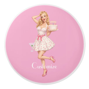Happy Birthday Party Girl Thunder_Cove Ceramic Knob