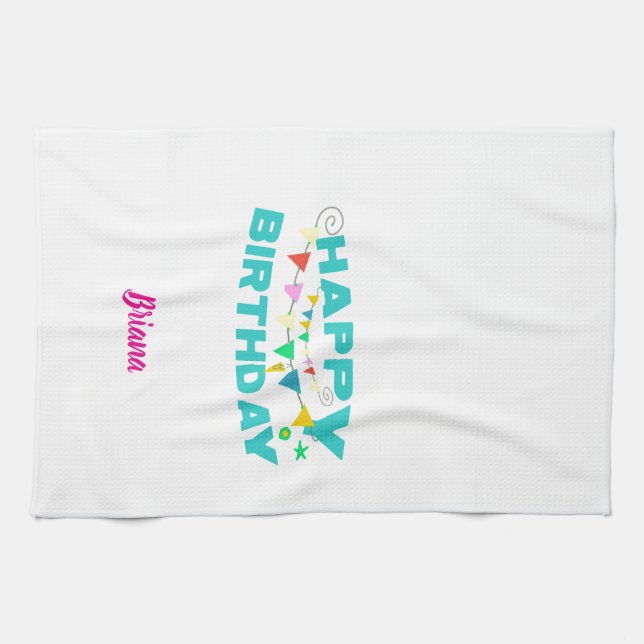 Happy birthday party kitchen towel (Horizontal)