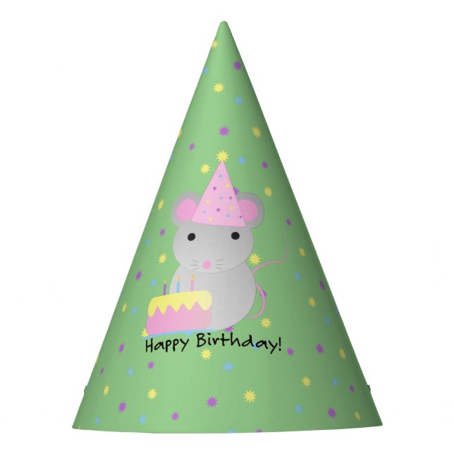 Happy Birthday Party Mouse Party Hat (Front)