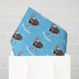 Happy Birthday Party Ostrich Dancing Cartoon Tissue Paper