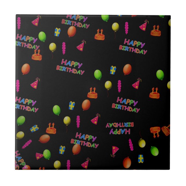 Happy Birthday Party Personalize Destiny Destiny'S Tile (Front)