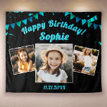 Happy Birthday Party Photo Collage Fun Backdrop Tapestry<br><div class="desc">The Happy Birthday Party Backdrop Tapestry with your custom 3 Photo Collage is a beautiful and unique way to celebrate your special day. This tapestry features a personalized 3-photo collage of your choice set against a colourful, festive background. The customized photo collage makes this tapestry extra special, as it allows...</div>