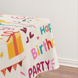 Happy birthday party print tablecloth