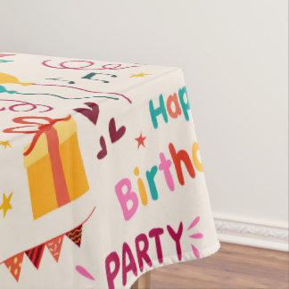 Happy birthday party print tablecloth