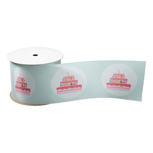 Happy Birthday Party Ribbon Satin Ribbon (Spool)