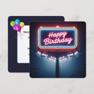 Happy Birthday Party Sign Invitation