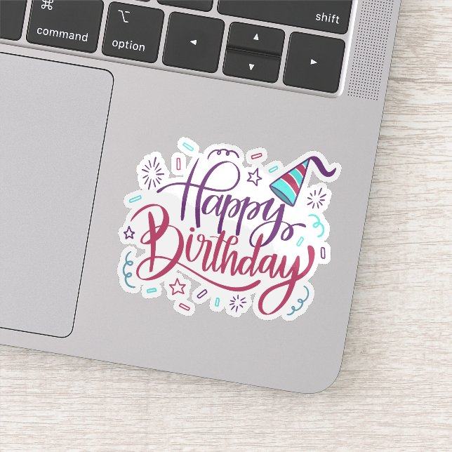 Happy birthday party sticker  (Detail)