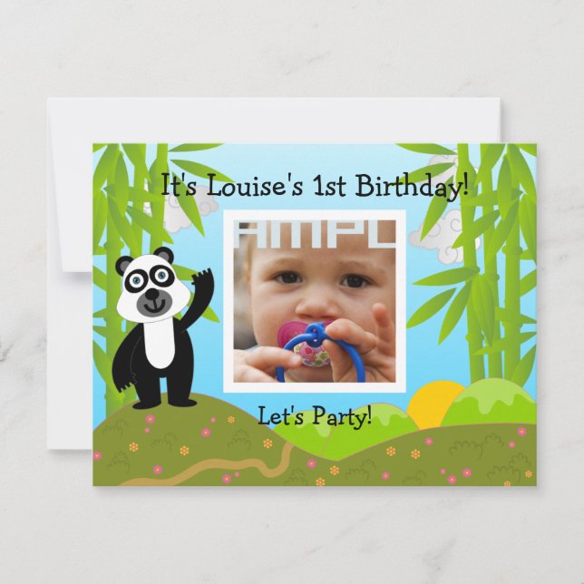 Happy Birthday Party with panda bear Invitation (Front)