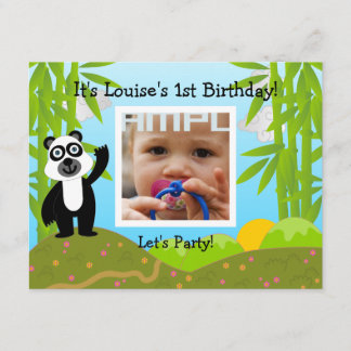 Happy Birthday Party with panda bear Invitation