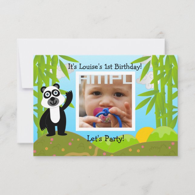 Happy Birthday Party with panda bear Invitation (Front)