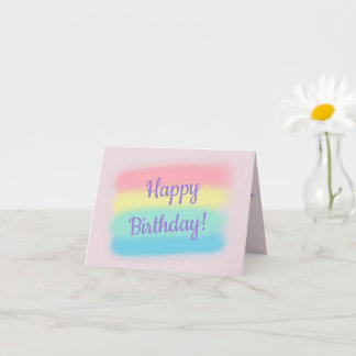 Happy birthday pastel colours with custom text card