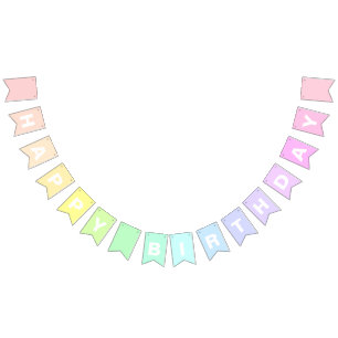 Happy Birthday Pastel Rainbow BUNTING FLAGS