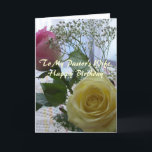 Happy Birthday Pastor's Wife-  Roses Card<br><div class="desc">Roses and Baby's Breath Greet Pastor's Wife with Happy Birthday Wishes.  Scripture and Verse inside relate Blessings.</div>
