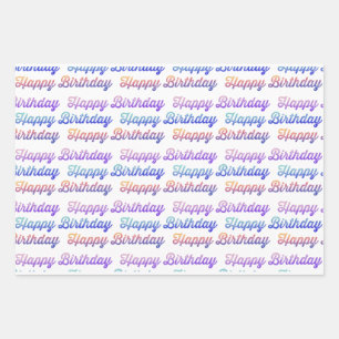 Happy Birthday Pattern Wrapping Paper Sheet