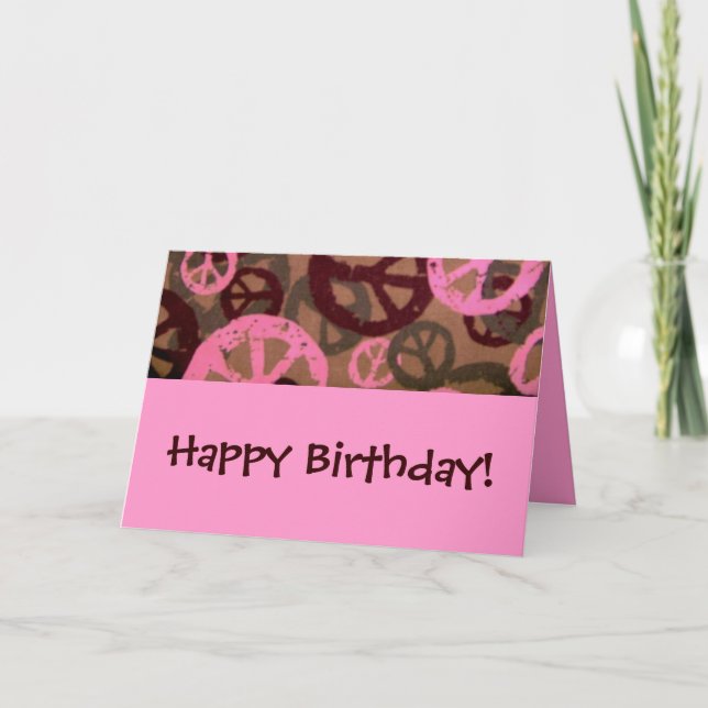 Happy Birthday!-Peace Signs Birthday Card (Front)