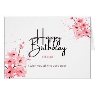 Happy Birthday Peachy Floral Card