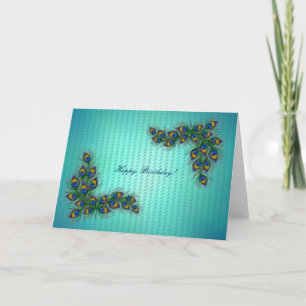 Happy Birthday ! - peacock feather frame Card
