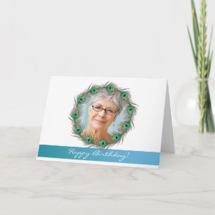Happy Birthday ! - Peacock photo greeting card